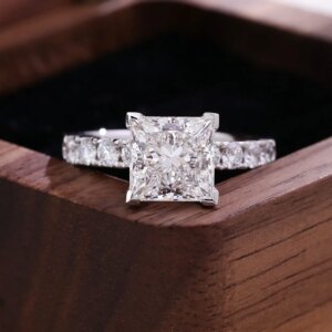 Provence custom 14K 18K Solid Gold 2.7ct F VS Elegant Princess Lab Grown Diamond Rings for women Luxury Engagement Wedding Rings