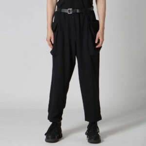 YOJI OOAK original Japanese large pocket solid color casual pants straight leg all match wool blend handsome pants men