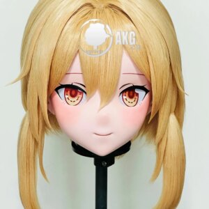 Customize Character Female/Girl Resin Kig Full Head With Lock Anime Cosplay Japanese Anime Kigurumi Mask