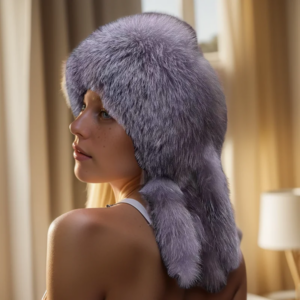 Winter silver black fox fox fur hat warm ear protection fur hat rabbit fur hat top thickened five-tail tassel hat