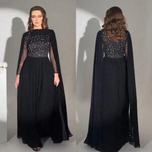 Little Daisy Customized Simple Modern Style Formal Evening O-Neck A-line Beading Drapeds Bespoke Occasion Dresses