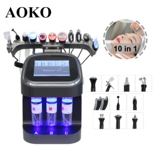 New 10 in 1 Hydro Dermabrasion Machine Face Cleansing Lifting Acne Pore Jet Aqua Peeling Water Oxygen H2O2 Small Bubble Machine