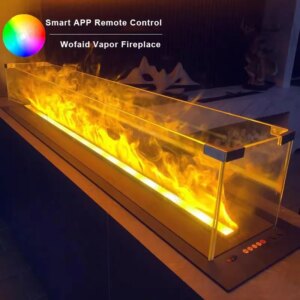 Freestanding Electric Fireplace Stove with Realistic Fog Flames Remote & Energy-Saving Fireplace For Home TV Stand