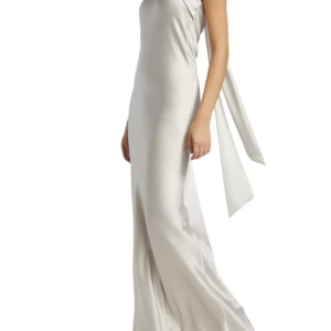 2024 Stain Strapless Backless Asymmetrical Bias Cut Dress Elegant Sexy Slim Maxi Prom Dress Women Outfit Party Dress