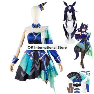 Game Umamusume: Pretty Derby Verxina Cosplay Costume Wig One Shoulder Evening Dress Princess Skirt Woman Kawaii Carnival Suit