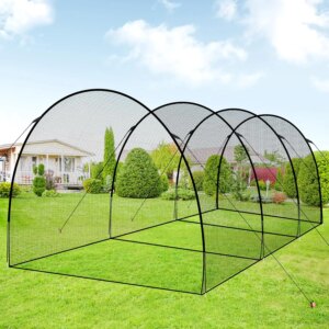 30FT Baseball Batting Cage and Frame Backyard Training Equipment Freestanding Portable Batting Cage Pitching Practice Net