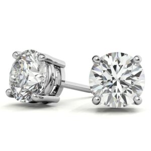 0.50 CTW Lab Grown Diamond Studs Earrings G VS Clarity in 14k Gold Over Sterling USA Handcrafted
