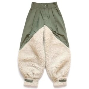 KAPITAL Sherpa-trimmed cargo style casual trousers