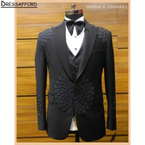 Black Glitter Crystal Formal Wedding Suits Men’s Business Suit 2 Pieces (Jacket+Pants) Man Tuxedo Groom Wear