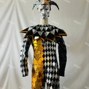 Clown Costume Bar DS Performance Dance Mirror Jumpsuit Silver Red Yellow Nightclub Stage Costume Bar DJ Party Easter Cosplay Cos