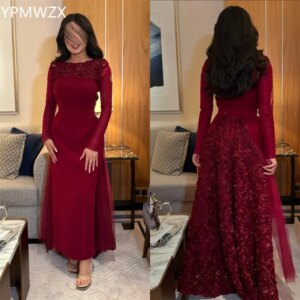 Customized Evening Dress Party Occasion Formal Women YPMWZX Scoop Neckline Mermaid Floor Length Skirts Applique 3D Flower