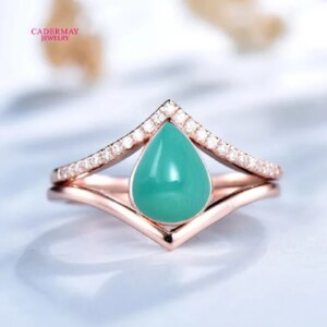 Top Quality 925 Sterling Silver 2.95ct Weight Pear Shape Natural Turquoise Ring Women For Engagement Wedding Party Jewelry Gift