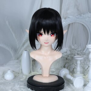 Customize Character Female/Girl Resin Kig Full Head With Lock Anime Cosplay Japanese Anime Kigurumi Mask