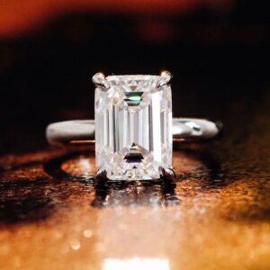 Provence Platinum PT950 3.5ct F VS Emerald Lab grown diamond wedding ring for women Custom Classic Halo Promise Engagement Ring