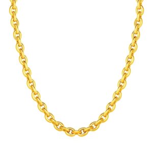 14k Yellow Gold Polished Oval Link Necklace