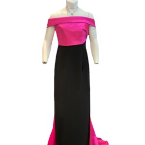 Customized Elegant Red and Black Color Matching Long Dinner Dress Party Dresses Women Evening