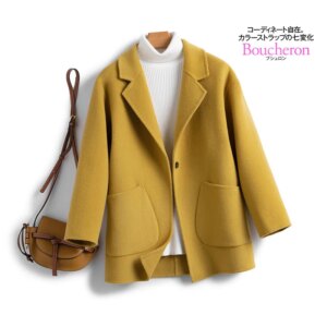 One Button Woolen Coat Autumn and Winter New Warm Solid Color Personalized Loose Street Trendy Wind Knitted Outerwear