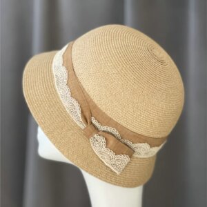 Spring summer hat Lady fisherman bucket Elegant lace fashion shade sunscreen holiday show face small
