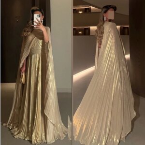 Customized Organza Draped Pleat Formal Evening A-line Jewel Bespoke Occasion Gown Long Dresses