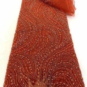 African Lace Fabric 2025 High Quality French 3D Sequins Embroidery Beads Tulle Lace Fabric For Party Dress