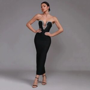Customized Delicate Sweetheart Crystal Evening Dresses Graceful Zipper Back Pleats Jersey Black Vestido De Festa Robe