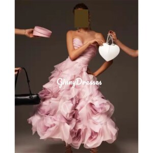 Customized Wedding Dress Pink A-Line Sweetheart Floor-Length Formal Occasion Dresses Ruffle Zipper Up Sleeveless فساتين سهرة