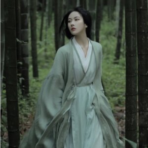 Cold Style Women’s Han Chinese Clothing Flowing Wide Sleeve Skirt Female Wei and Ancient Costume
