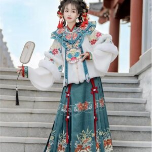Hanfu women new thick Year dress shoulder skirt ancient clothing