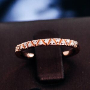 Provence 14/18K rose gold unique design lab diamond wedding band for women stacking engagement ring custom promise birthday gift