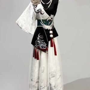 Original Nuo National Style Chinese Style Genderless Hanfu Han Elements Womens fashion Tops Pants Suit
