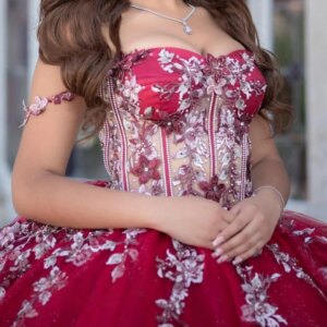 Customized Shiny Red Off Shoulder Quinceanera Dress Lace sequin applique crystal Tull flower vestidos de 15 Quinceanera