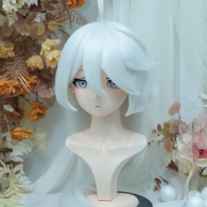 Customize Character Female/Girl Resin Kig Full Head With Lock Anime Cosplay Japanese Anime Kigurumi Mask