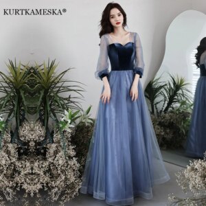 Blue Sexy Elegant Long Evening Prom Dresses for Women Summer 2025 Elegant Slim Formal Cocktail Birthday Party Dress vestidos