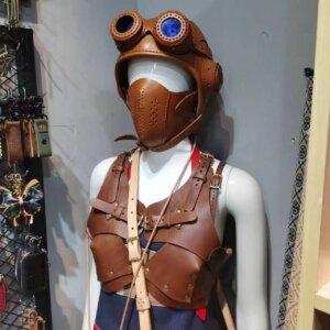 Masquerade Halloween Souvenir Classic Leather Pilot Oufit Vest Helmet Mask Helmet Facial