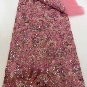 Luxury African Sequins Beaded Lace Fabric 2025 High Quality Groom Nigerian Wedding Bridal Embroidery French Tulle Sewing