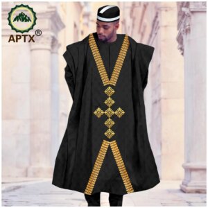African Clothes for Men Traditional Wear Formal Bazin Riche Dashiki Outfits Green Shirt Pants Robe African Men’s Suit 2516006