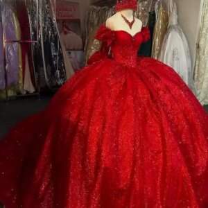 Customized Red Ball Gowns Quinceanera Dresses With Luxury Appliques Corset Sweet 16 Dress Vestidos De 15 Anos