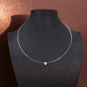 Provence Fishing Line Necklace 0.5ct DEF color VS Round lab diamond Pendant necklace for women Custom best  friend Birthday Gift