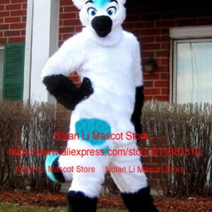 High Quality Adult White Plush Husky Dog Fox Wolf Mascot Costume Cartoon Set Advertising Game Birthday Party Holiday Gift 090