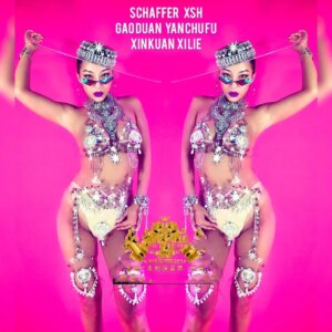 Female rhinestone transparent crystal pendant costume sexy female singer costume