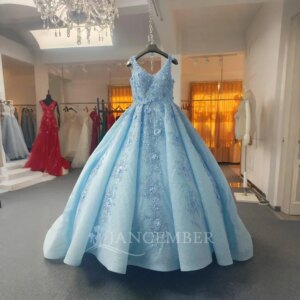 3D Flower Applique Red Quinceanera Dress Ball Gown Sleeveless Sweet 16 Formal Vestidos 15 De XV Años Customized LSANY15