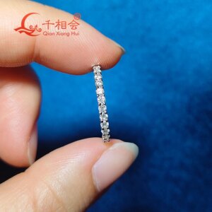 14k 18k real gold 1/2 Eternity Ring D Color 1.7mm Round moissanite Ring Bands for Women Engagement Wedding Party gift