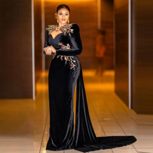 Elegant Vintage Appliques Prom Dresses Long Sleeve Mermaid Floor Length Evening Gowns For Special Occasions Banquet Custom Made