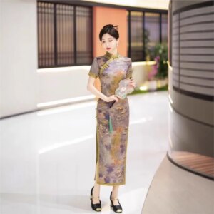 New cheongsam Chinese style elegant temperament long performance