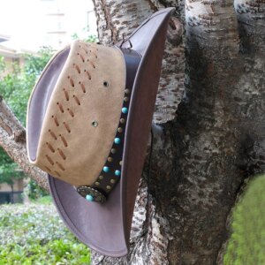 Men’s and women’s hat straps made of old leather large brimmed country cowboy hats waterproof warm