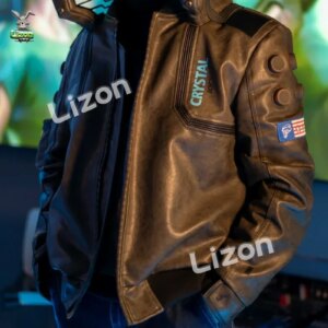 Punk 2077 Leather Jacket LED Collar V Cosplay Costumes for Man Women