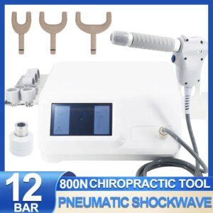 12Bar Pneumatic Shockwave Therapy Machine Deep Tissue Massage Pain Relief Chiropractic Tools for Tennis Elbow & ED Treatment