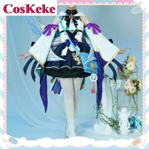CosKeKe [Customized] Enna Alouette Cosplay Costume Anime Vtuber Gorgeous Sweet Formal Dress Halloween Party Role Play Clothing