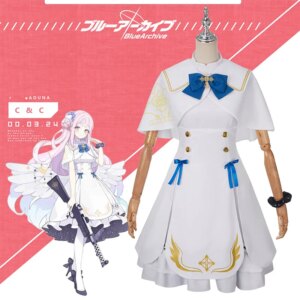 The Blue Archive Cos Misono Mika Cosplay Cute White dress  battle uniform customize Halloween Female Costume A