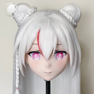 Customize Character Female/Girl Resin Kig Full Head With Lock Anime Cosplay Japanese Anime Kigurumi Mask